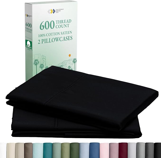California Design Den Premium Pillow Cases Queen Size Set of 2-600 Thread Count by CaliforniaDesignDen