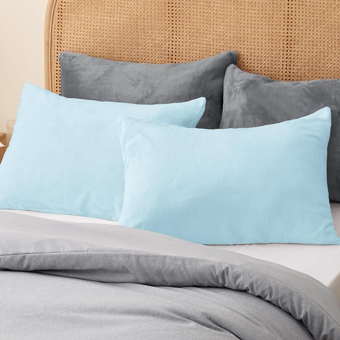 BEDELITE Flannel Pillow Cases Queen Size Set of 2, Super Soft Fleece Pillowcases - Image 8