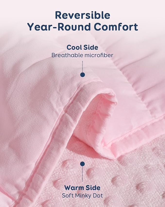 Kivik Weighted Blanket 12 lbs for Adults, Minky Dot Heavy Blankets, Microfiber - Image 3