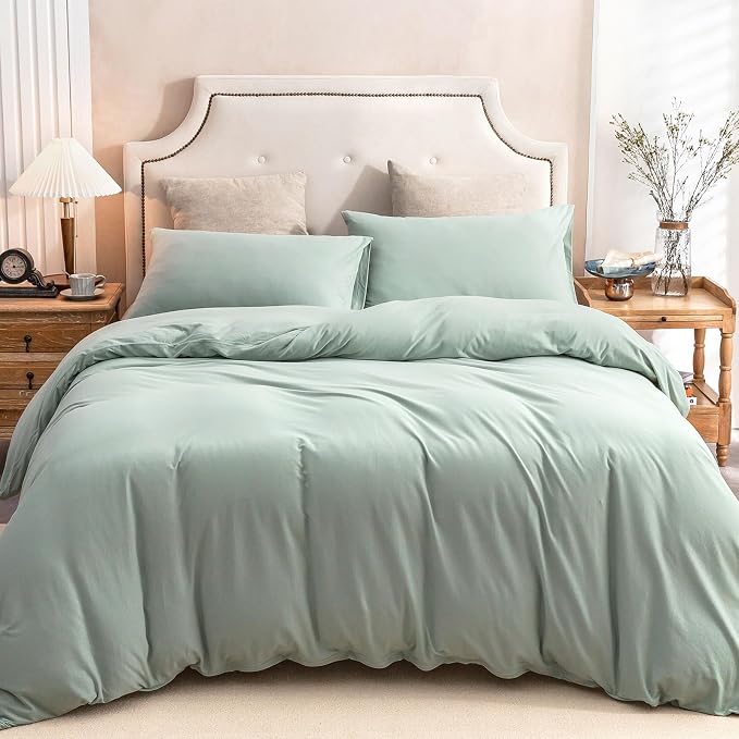 PURE ERA Jersey Knit Duvet Cover Set 100% T-Shirt Cotton Super Soft Comfy 2pc - Image 4
