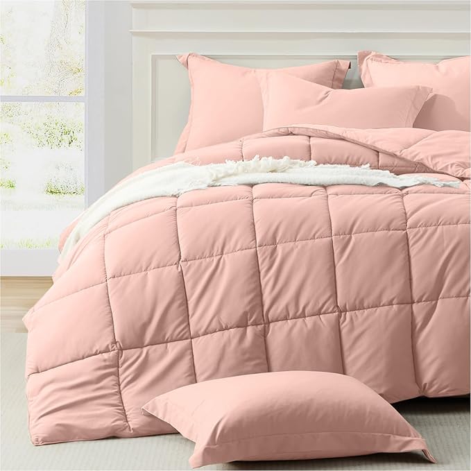 Homelike Moment Queen Comforter Set Pink, Comforters Queen Size Set, Soft by HomelikeMoment