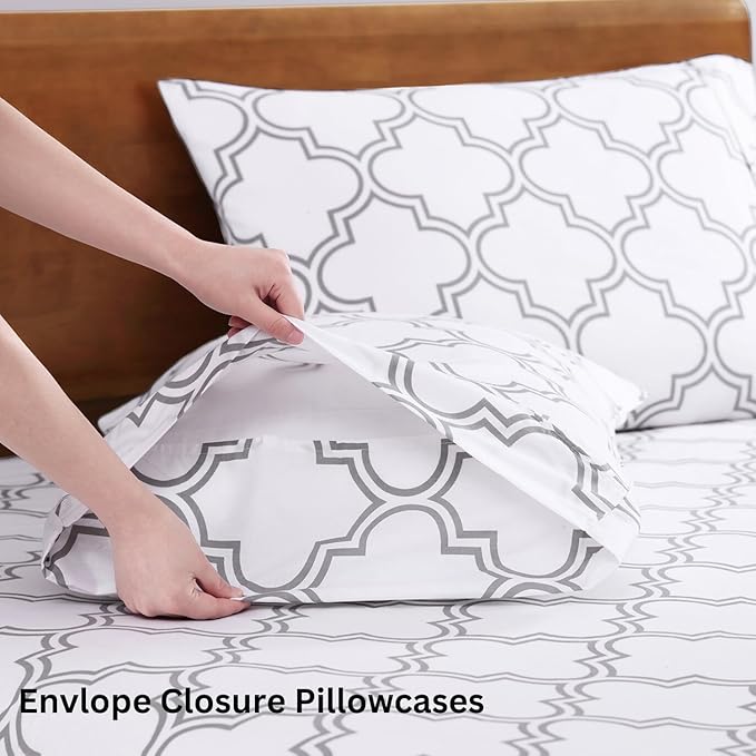 LANE LINEN 100% Organic Cotton Full Sheets Set Fully Elasticized Naturally - Image 5