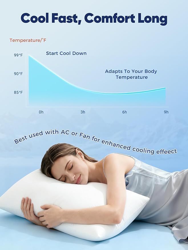 Avolare Cooling Pillow Cases Queen Size Set of 2, Arc-Chill 3.0 Cool Pillowcases - Image 2