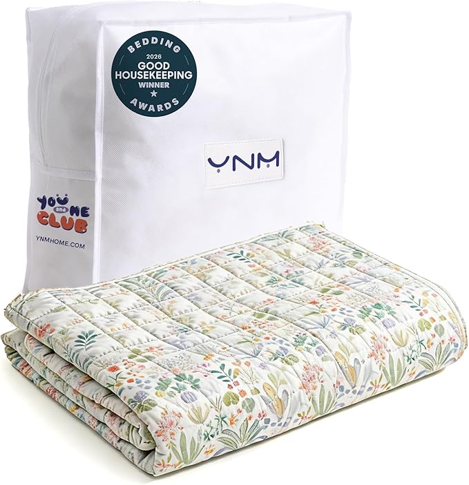 YnM 15lbs Weighted Blanket for Adults, Cooling Nylon/PE Heavy Bed Throw Blanket by YNM