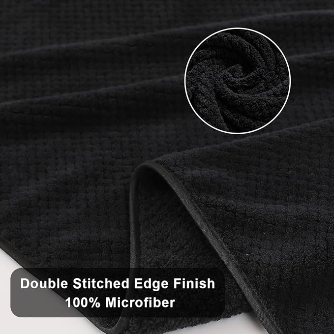 Black Bath Towels Set 35x70 Inches - Image 9