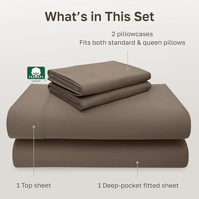 California Design Den 100% Cotton Full Size Bed Sheets, 600 Thread Count Sateen - Image 4