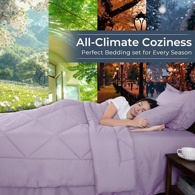 HEVUMYI King Purple Comforter Set - Image 3