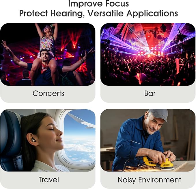 Ear Plugs for Sleeping, 50dB Noise Cancelling Ear Plugs, Reusable Silicone - Image 3