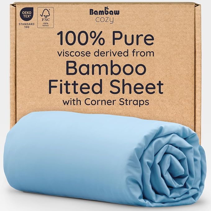 Bambaw 100% Viscose Derived from Bamboo Queen Fitted Sheet by Bambaw