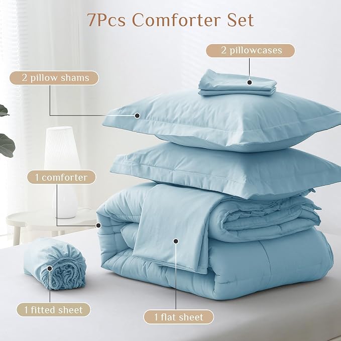 JOLLYVOGUE California King Comforter Set, Ultra-Soft Bed in a Bag Cal King Size - Image 5