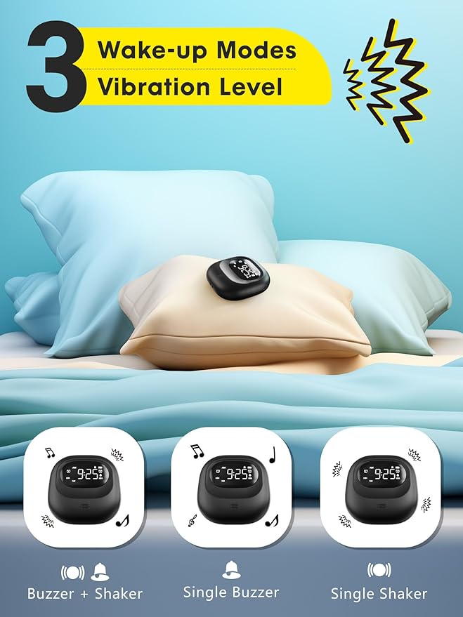 ROCAM Rechargeable Vibrating Alarm Clock Bed Shaker, 3000mAh Portable Travel - Image 5