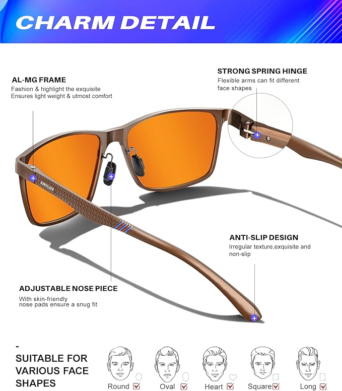 ANYLUV Blue Light Glasses Men, Relieve Eyestrain and Eye Protection, Al-Mg - Image 3