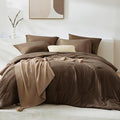 WRENSONGE King Size Comforter Set- 7 Pieces Soft Chocolate Brown Bed in a Bag by WRENSONGE