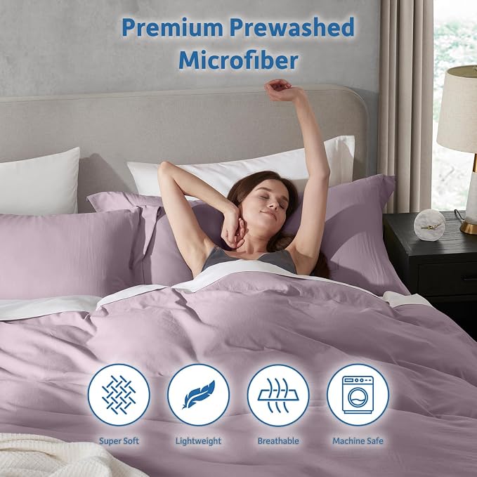 Nestl Dusty Purple Duvet Cover Full Size - Image 6