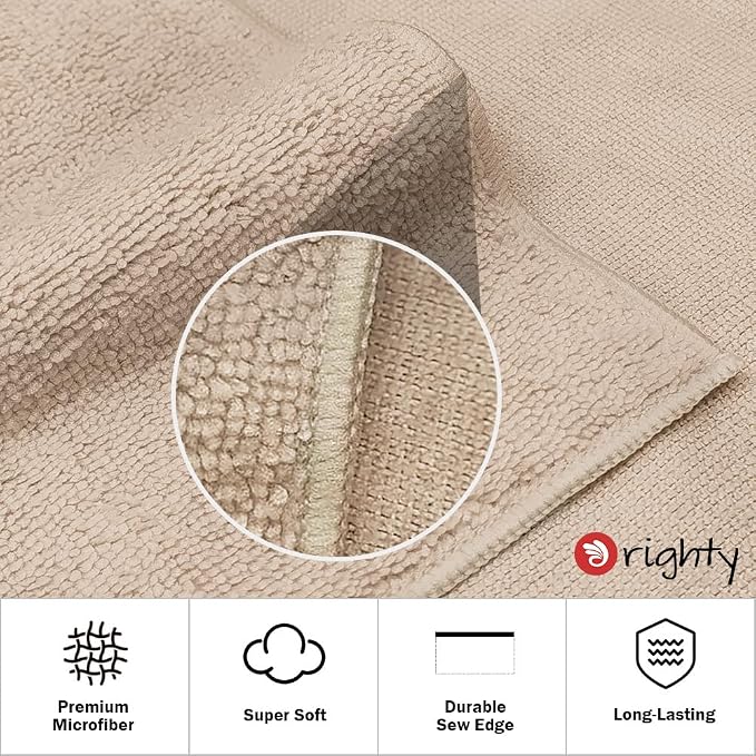 Orighty 6 Pack Brown Hand Towels - Image 4