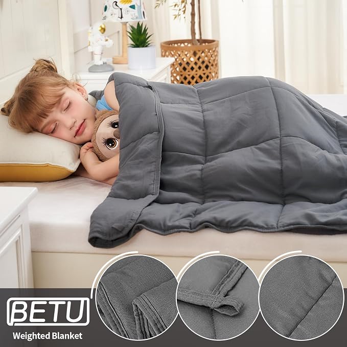 Weighted Blanket Kids 7lbs, Twin Size Cooling Heavy Throw Blanket - Image 5