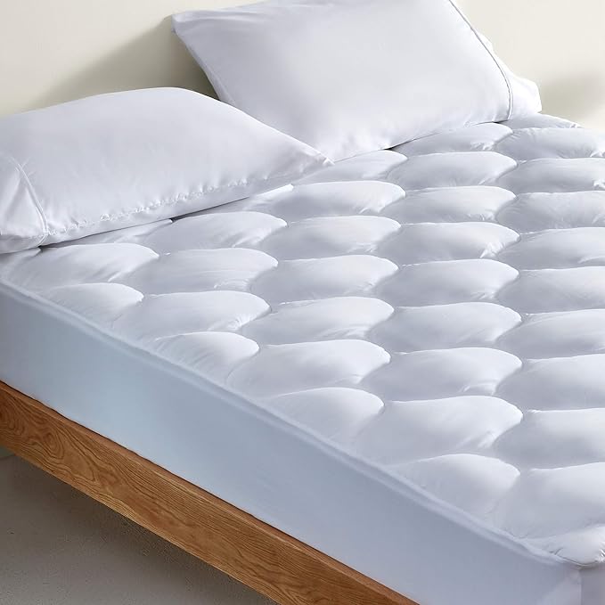 SLEEP ZONE Quilted Fitted King Size Mattress Pad Cover - Image 7