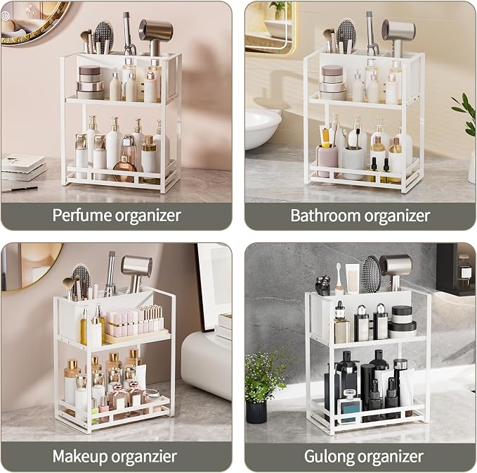 SanDream Hair Tool Organizer Bathroom Countertop, 2-Tier Metal Bathroom - Image 5