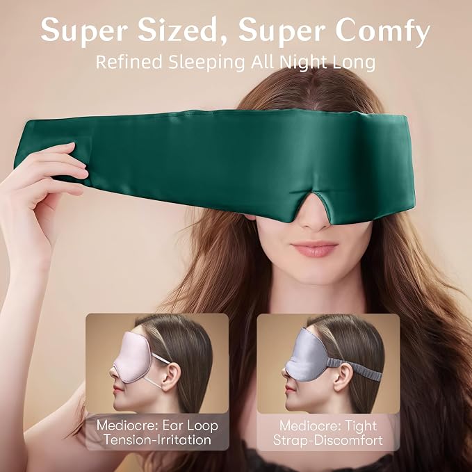 Silk Sleep Mask for Women and Men, Side Sleeper, 22 Momme Pure Mulberry Silk - Image 3