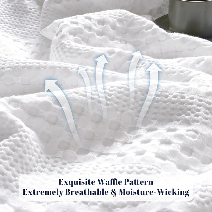 PHF Cooling Waffle Blanket Queen Size, Lightweight 60% Rayon from Bamboo & 40% - Image 5