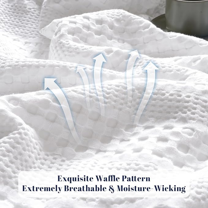 PHF Cooling Waffle Blanket Twin Size, Lightweight 60% Rayon from Bamboo & 40% - Image 5