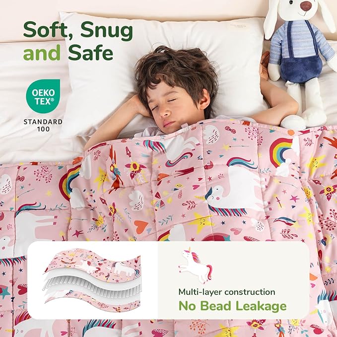 Sivio Weighted Blanket 3lbs, Unicorn Small Cooling Heavy Blankets, Washable - Image 3