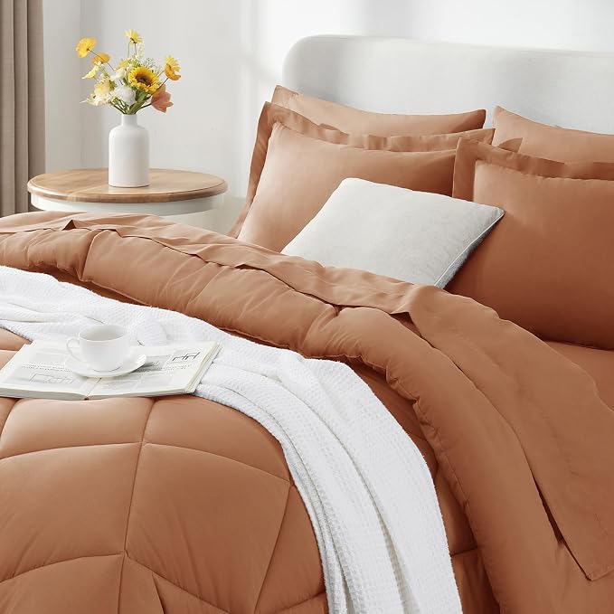 CozyLux Full Size Comforter Sets Pumpkin - Image 8