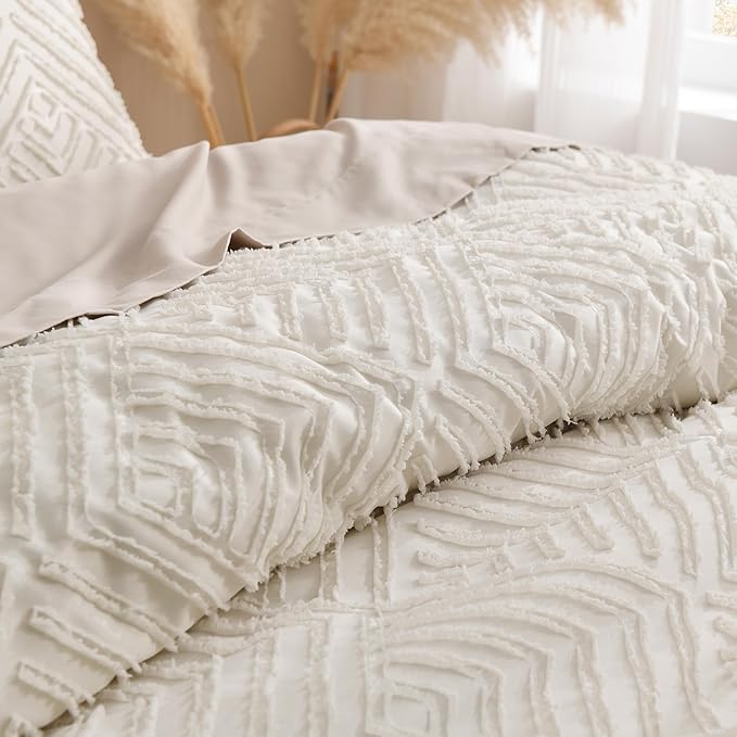 Andency King Size Comforter Set Beige, 3 Pieces Boho King Bedding Comforter Set - Image 5
