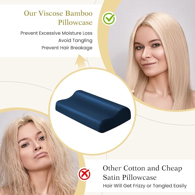 Contour Pillowcase- Rayon Derived from Bamboo Cooling Pillow Case Cover - Image 4