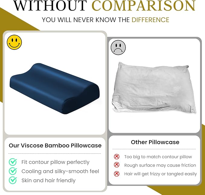 Contour Pillowcase- Rayon Derived from Bamboo Cooling Pillow Case Cover - Image 2