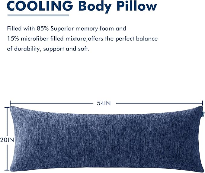 MIULEE Body Pillow for Adults Long Body Pillow for Side Sleeper Memory Foam - Image 8