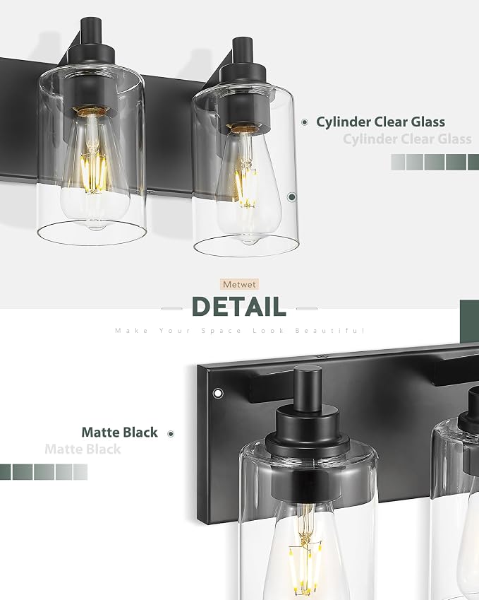 4-Light Bathroom Light Fixtures, Modern Vanity Lighting Fixtures Over Mirror - Image 3