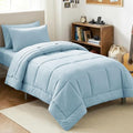 CozyLux Twin XL Comforter Set Light Blue, 5 Pieces Twin Extra Long Bed in a Bag by CozyLux