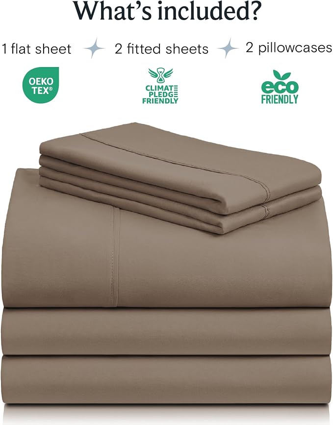 LuxClub 5 PC Split King Sheet Set, Breathable Luxury Bed Sheets, Deep Pockets - Image 2