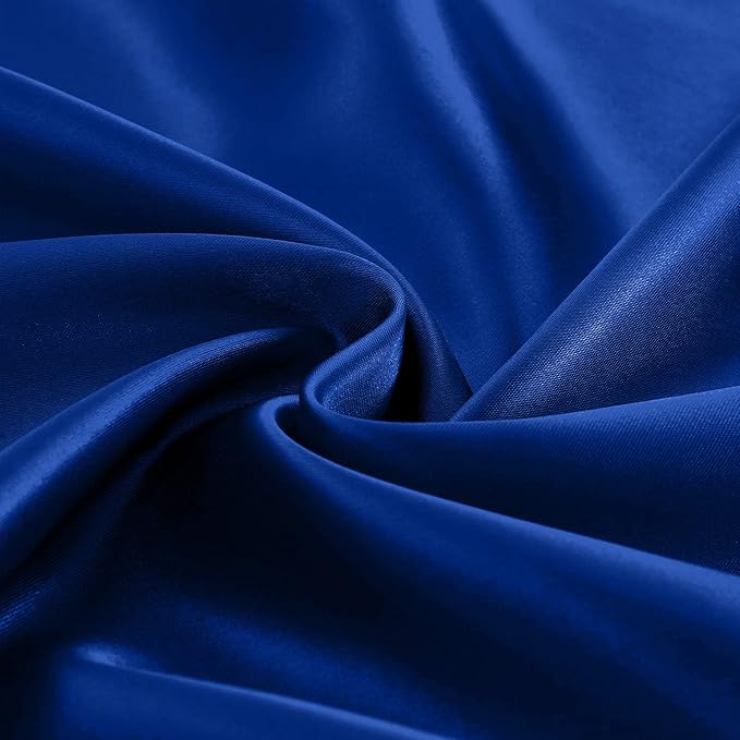 Homiest Royal Blue Satin Fitted Sheet King Size, Deep Pocket, Luxury & Ultra - Image 4