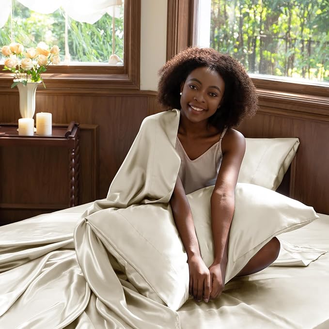 CozyLux Satin Sheets King Size Sheet Set - Image 5