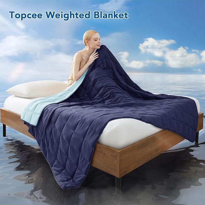 Topcee Weighted Blanket for Adults Queen Size Soft Cooling Heavy Blanket - Image 2