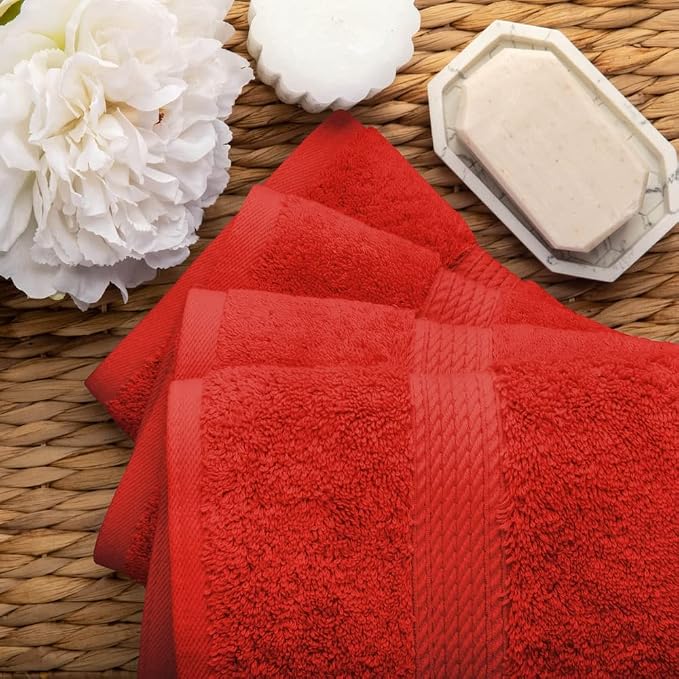 SUPERIOR Egyptian Cotton Pile Hand Towel Set of 4, Ultra Soft Luxury Towels - Image 8