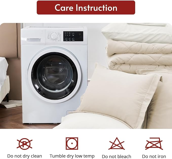 MUXHOMO 7 Pieces California King Comforter Set, Reversible Bed in a Bag Cal - Image 9