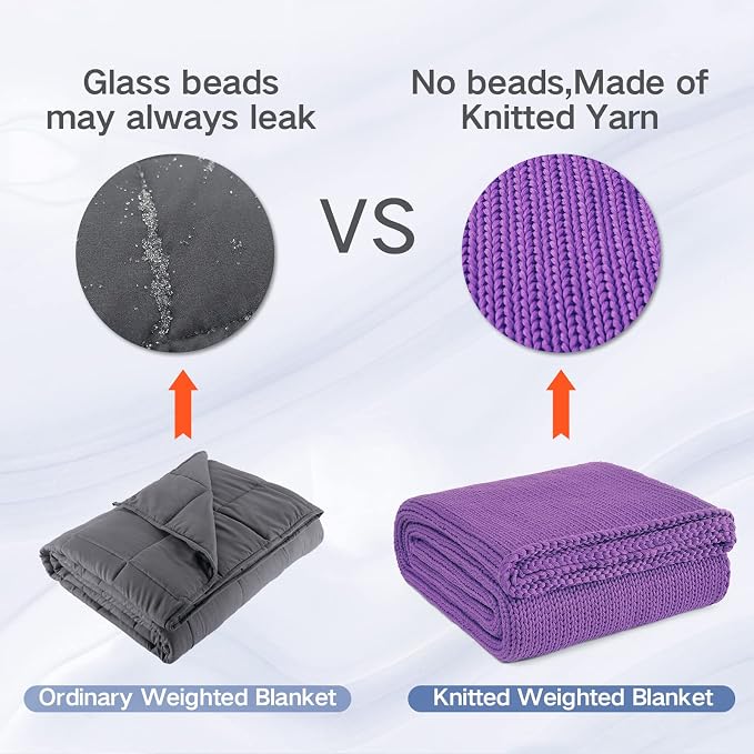 Guohaoi Knitted Weighted Blanket Kids No Beads Cooling Heavy Blanket, Home - Image 7