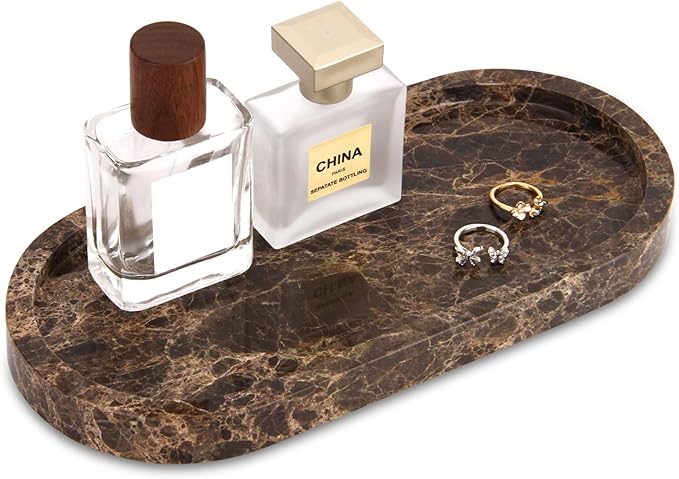 Natural Marble Tray Oval, Bathroom Vanity Tray by Unknown