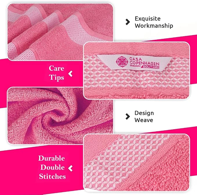 CASA COPENHAGEN Solitaire 6Pcs 100% Egyptian Cotton Large Designer Towels Gift - Image 4