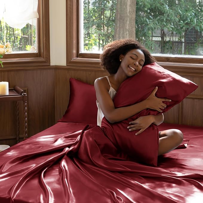 CozyLux Satin Sheets Full Size Sheets - Image 7
