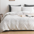WARMDERN Boho Duvet Cover Set, Tufted Bedding Duvet Covers Soft Washed by WARMDERN