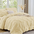 Sasttie California King Comforter Set, 7-Piece Bed in a Bag, Pintuck Bedding by SASTTIE