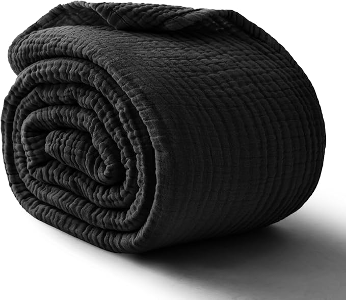100% Cotton Muslin Blanket King 108" x 90", 6 Layers Breathable and Lightweight by Kozyhvn