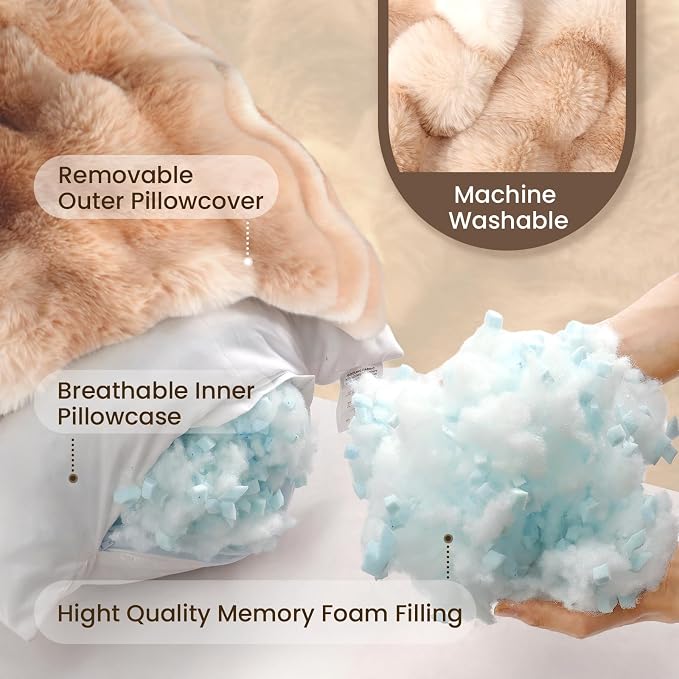 ZonLi Fluffy Body Pillow for Adults, Fuzzy Faux Fur Body Pillow - Image 6