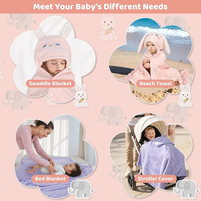 6 PCS Toddler Bath Towel Set for Boy Girl 0-5 Year, Ultra Soft Gifts for Infant - Image 8