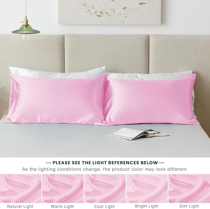Love's cabin Satin Pillowcase Set of 2 Queen Size 20x30, Cooling Pillow Covers - Image 7