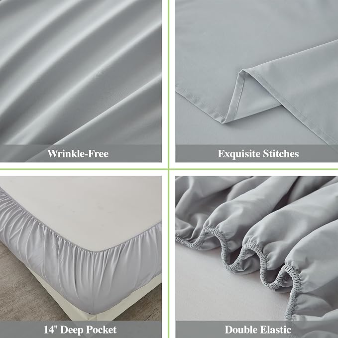 ILAVANDE Twin Sheets Set, Super Soft 1800 Series Microfiber Twin Bed Sheets Set - Image 5
